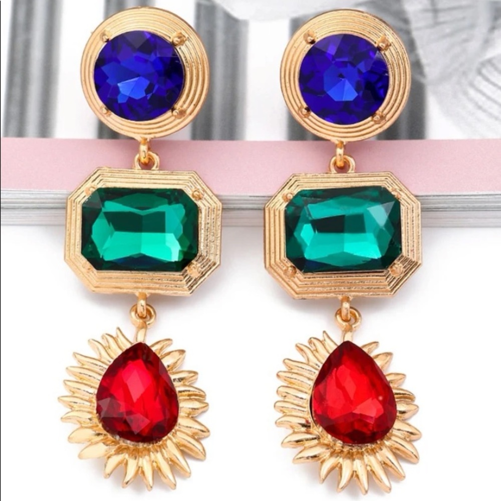 Gemstone drop earrings